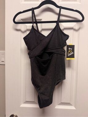Art Class Black Sparkle Girls' Swimsuit